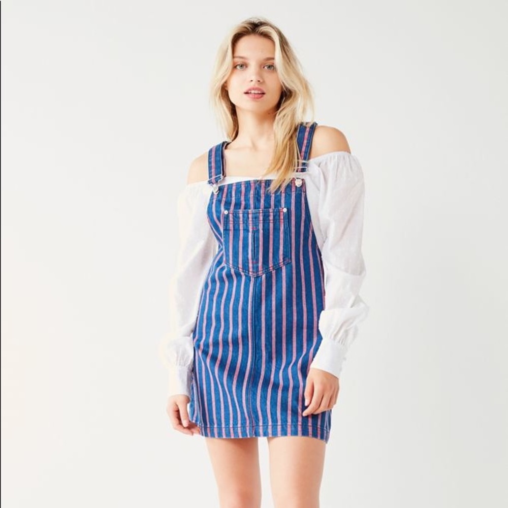 UO striped overall dress